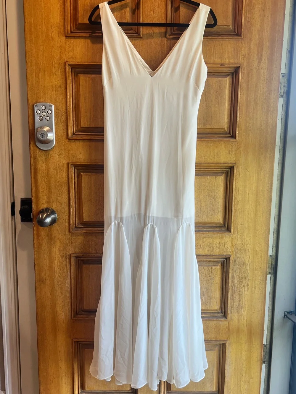 Abercrombie & Fitch Cream V-Neck Sleeveless Dress - Size small petite